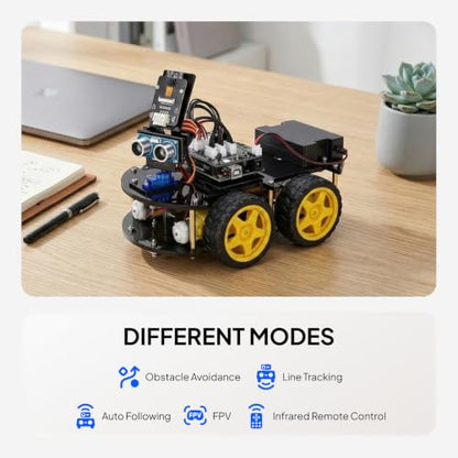 ELEGOO UNO R3 Smart Robot Car Kit V4 with Camera, Compatible with Arduino