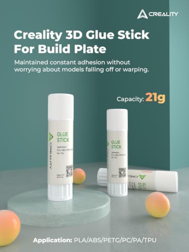 Creality 3D Printer Glue Sticks for Hot Bed, PVP Solid Adhesive Anti-Warping for PLA/ABS/PETG/PC/PA/TPU – Water Washable, No Residue, Strong Bed Adhesion, 2 Pack - style: Glue Stick