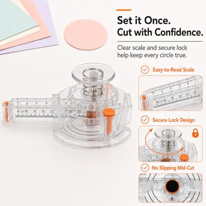 Circle Cutter for Paper & Crafts, Paper Cutter with 1 to 8in Cut Diameter