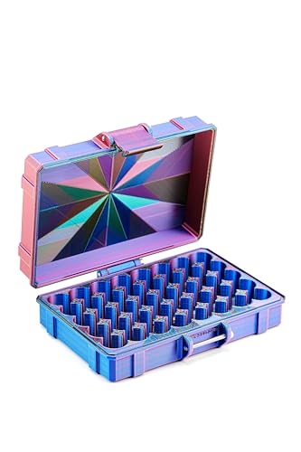 40-Slot 3 ml Vial Case | Large Organizer | Organizer for GLP-1, Peptides, Research - color: RGB Metallic