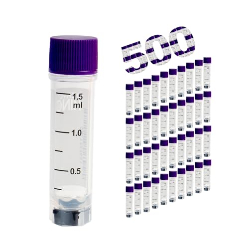Multi-Coded Cryovials 1.5 ml, 500Pcs, External Thread, Purple Caps - color: Purple, size: 1.5ml