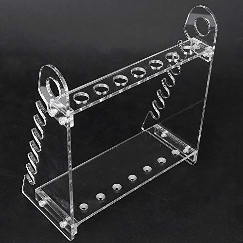 Pipette Rack Holder Stand, Trapezoid Multi Hole Storage Support for Laboratory Bench Organic Glass 1.5cm Hole Vertical Horizontal Placement Portable 1 Pack