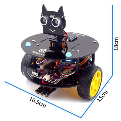 Adeept Smart Car Kit Compatible with Arduino IDE, STEM Educational Robotics - color: Black
