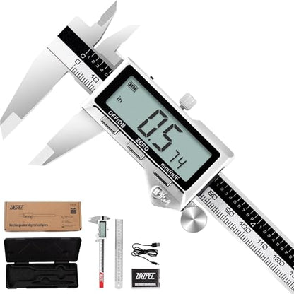Rechargeable Digital Caliper 6 Inch, Stainless Steel - size: 0-6"