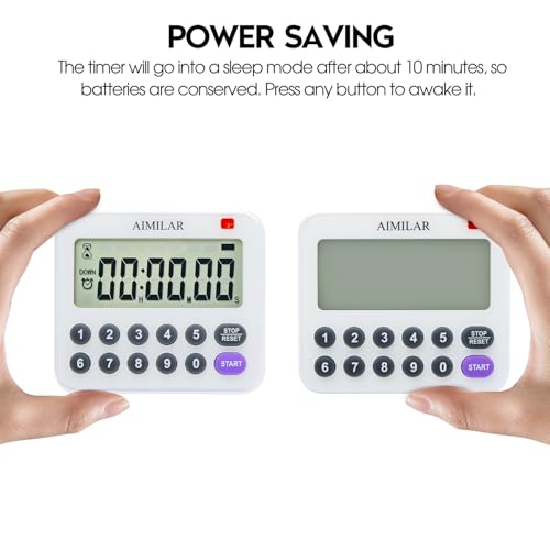 AIMILAR Magnetic Digital Kitchen Timer with Direct Numerical Keypad, Loud Alarm - 99Hr Countdown Count Up Timer for Cooking Baking Classroom, Batteries Included - color: Purple-1