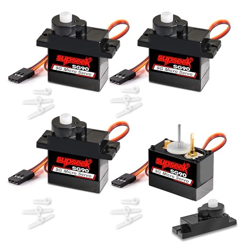 SG90 9g Micro Servo Motor, 1.9kg·cm Metal Pinion Gear & Shaft, 4Pcs - size: 4