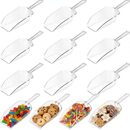 Sawysine 12 Pcs 5.5'' Mini Clear Plastic Acrylic Scoops Multi Purpose