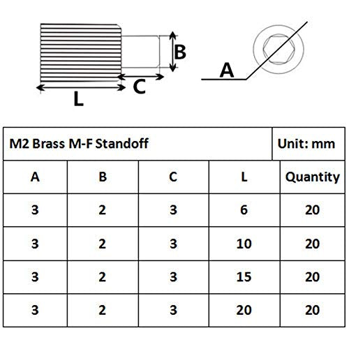 320pcs M2 Male-Female Brass Spacer Standoff&Stainless Steel Screw Nut Assortment Kit