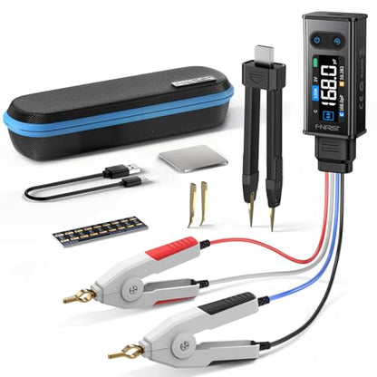 FNIRSI LCR-ST2 100kHz LCR Meter Tweezer SMD & Through-Hole Component Tester - style: LCR-ST2 + Kelvin Clip