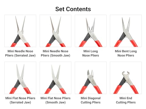 TEKTON Mini Pliers Set, 8-Piece | PMN99908 - size: 8-Piece