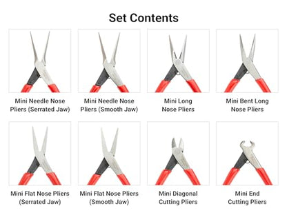 TEKTON Mini Pliers Set, 8-Piece | PMN99908 - size: 8-Piece