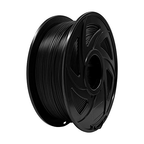 Voxelab 3D Printer Filament, 1.75mm PLA Pro (PLA+) Filament, Dimensional Accuracy +/- 0.02 mm, 3D Printing Material 1kg/ Spool, Compatible with FDM 3D Printer/Pen, Black - color: Black