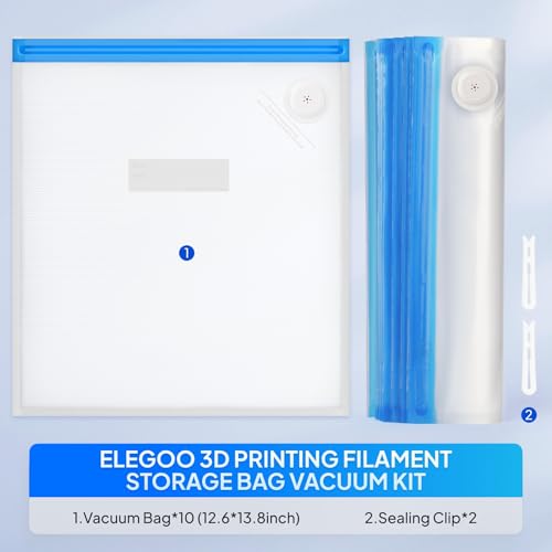 ELEGOO 10pcs Filament Storage Bags with 2pcs Sealing Clips - style: 10 Bags ONLY