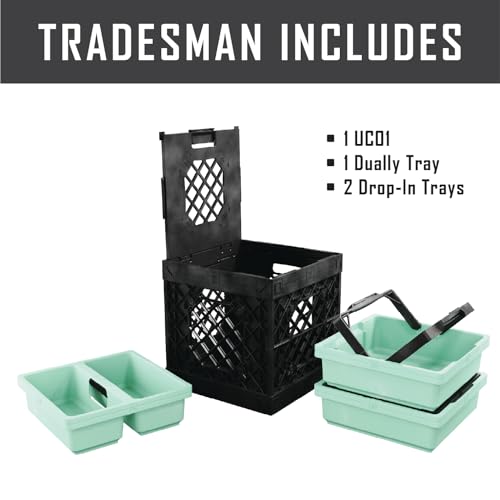 Tradesman Utility Kit (Tradesman Triple Black crate - Seafoam trays) - color: Tradesman Triple Black crate - Seafoam trays