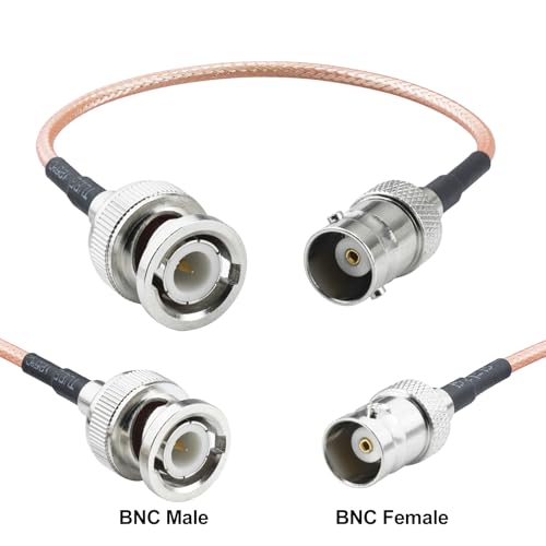 2-Pack BNC SDI Cable 5.9inch BNC Male to Female RG316 Coaxial Cable 50 Ohm Pigtail Jumper for Antenna,Video Signals,CCTV,DVR,Camera