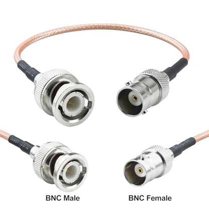 2-Pack BNC SDI Cable 5.9inch BNC Male to Female RG316 Coaxial Cable 50 Ohm Pigtail Jumper for Antenna,Video Signals,CCTV,DVR,Camera