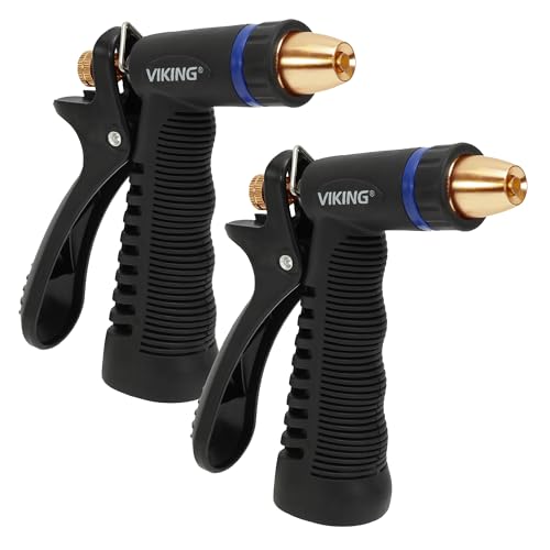 VIKING Hose Nozzle, Garden Hose Nozzle, Adjustable and Heavy Duty for Washing Car, Watering Plants, Washing Pets, and Home Use, 2 Pack - size: 2 Pack