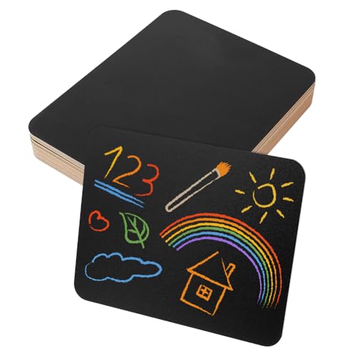 UNICRAFTALE 15 Pack Double-Sided Wooden Frameless Mini Chalkboard MDF Rectangle Black Small Chalkboard Sign for Tabletop Restaurant Menu Home Office Note 11.8x9.4 Inch