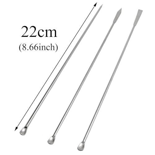 yukata 5 Piece Stainless Steel Lab Spatulas and Micro Sampling Spoon Set