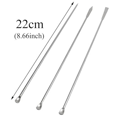 yukata 5 Piece Stainless Steel Lab Spatulas and Micro Sampling Spoon Set
