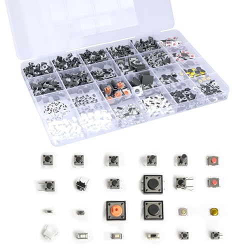 620 Pcs 24 Value Micro Momentary Tactile Switch Assortment Kit - style: 620 Pcs 24 Value