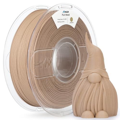 AMOLEN Wood PLA 3D Printer Filament 1.75mm White Oak 15% Real Wood Fiber 1KG - color: White Oak