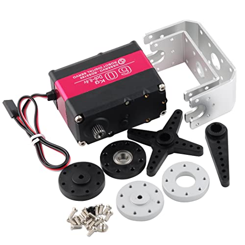 RDS5160 Servo 60 kg RC Digital Servo High Torque Mental Gear 180 270 Degree with U-Shaped Mount Disc for 1/5 RC Car Robotics DIY Projects (270) - size: 60KG 270°