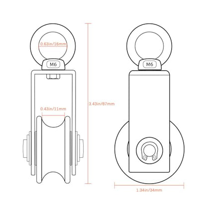 Cable Pulley Wheel Stainless Steel, Bearing Inside, Rope Pulley for Pulley System, Gym Equipment, Clothesline, 2 Pack - size: Swivel pulley