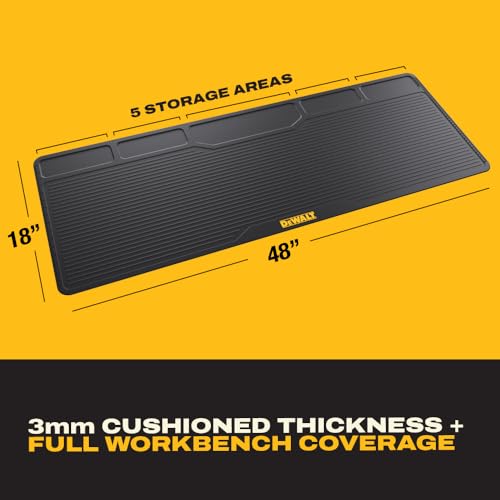 DEWALT Workbench Mat 18x48 in – Heavy Duty 3mm Silicone, Black
