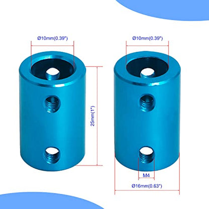 10mm to 10mm Rigid Couplings Set Screw Shaft Stepper Motor, Length 25mm / 1" Motor Coupler Connector Rigid with Screw for 3D Printer, RC Robot, Car Model Shaft, CNC Machine, DIY Encoder 4 Pcs - size: 10mm to 10mm, style: Blue