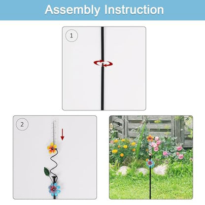 Flower Rain Gauge Outdoor, 5 Inch Glass Tube Freeez-Proof Metal Stake Weather-Resistant Rain Gauge-Lawn and Garden Yard Decor for Accurate Precipitation Measurement