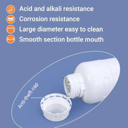 8 oz White HDPE Wide Mouth Bottles, Food Grade Plastic Storage Bottles with Leakproof Sealed Caps, 4 Pack - color: White, size: 8 ounces