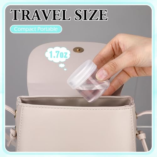 Meanplan 100 Pcs 1.7 oz Clear Plastic Container Jar with Lid Leak Proof - color: Clear, size: 1.7 oz
