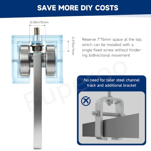 2 Wheel Trolleys Rollers.Bearing Trolley Assembly.The top of the Trolley has Room for Set Screws, Allowing the use of a 1-5/8" high Strut Channel - style: B-4Wheel Trolley 4pcs