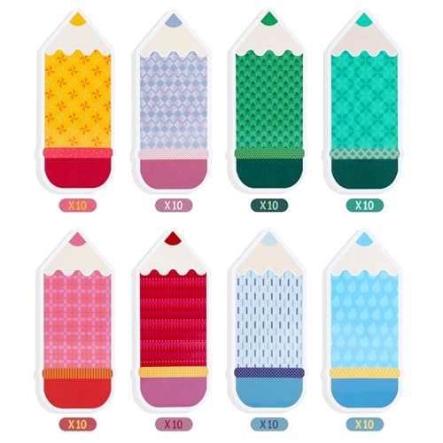 80PCS Back to School Name Tags for Classroom - Glue Point Pencil Blank Labels for Desk Cubbies Locker Storage Bin Bulletin Board Decorations,for Kindergarten Preschool 1st 2nd 3rd Grade Supplies