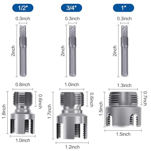 3PCS PVC Pipe Threader Kit for Drill - style: 3