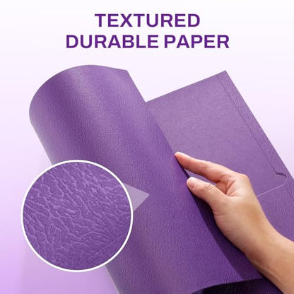 SUNEE Folders with Pockets, 50 Pack File Folders with Business Card Slot, Textured Paper, Fit Letter Size Paper, Paper File Folder for School Office Home Business, Purple - color: Purple