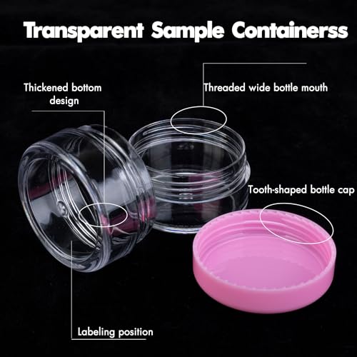 10 Gram Sample Containers 20 Count Small Plastic Containers with Lids - color: Pink