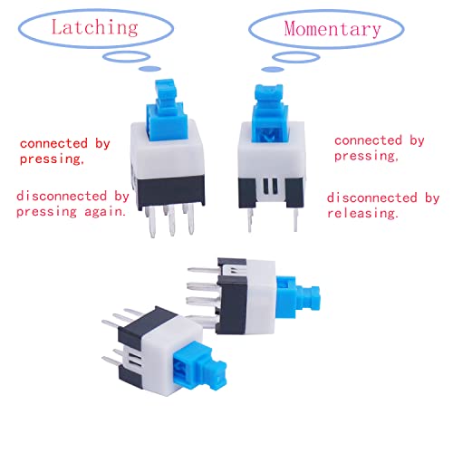 TWTADE 202PCS Micro Momentary Tactile Push Button Switch Assortment Kit 10 Values 4 Pin/6Pin 6x6mm & 7x7mm Tact Switches - color: Black-4 Pin