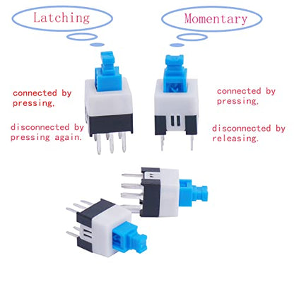 TWTADE 202PCS Micro Momentary Tactile Push Button Switch Assortment Kit 10 Values 4 Pin/6Pin 6x6mm & 7x7mm Tact Switches - color: Black-4 Pin