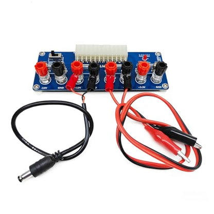 24 Pin ATX Power Supply Breakout Adapter Module Desktop Computer Chassis Testing PC Power Supply ATX Transfer Electrical Board 12V 5V 3.3V