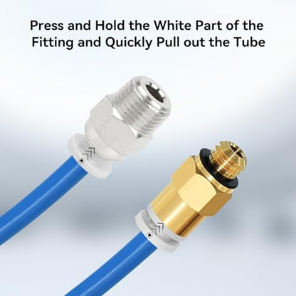 1m PTFE Teflon Tube Capricorn Bowden Tubing for 1.75mm Filament 3D Printer Replacement Parts Kit,with 2X PC4-M6 2X PC4-M10 Pneumatic Fittings Tube Cutter for Ender 3 V2/ Pro/Ender 5/ CR-10/10S
