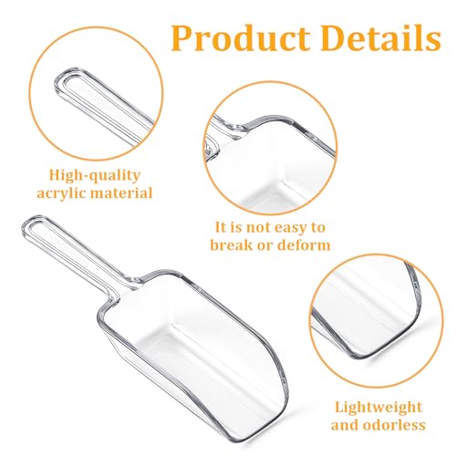 15Pcs Small Scoops 4.3" Mini Acrylic Plastic Kitchen Scoops Multi Purpose