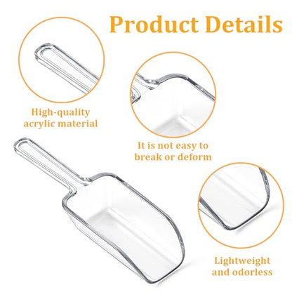 15Pcs Small Scoops 4.3" Mini Acrylic Plastic Kitchen Scoops Multi Purpose