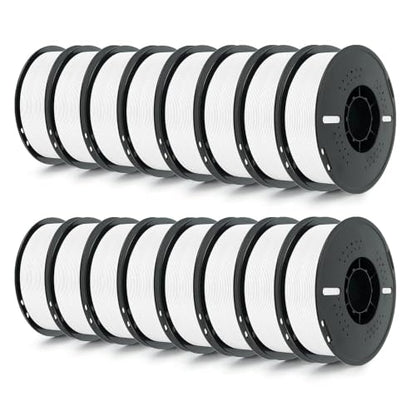 Kingroon PLA Filament 1.75mm 16KG, 16 Spools White 3D Printer Filament Bulk with ±0.02mm Dimensional Accuracy, Low Warping Easy to Print PLA for Most FDM Printers - color: 16kg White