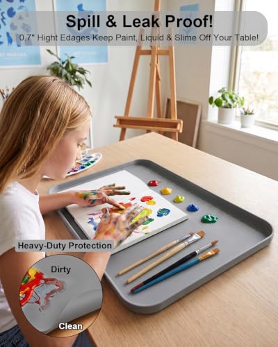 Silicone Art Mat for Crafts, 12" x 19" Waterproof Non-Slip Painting Mat - color: Gray, size: 19"x12"
