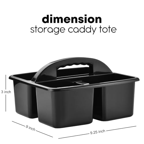 ALINK Plastic Classroom Caddy Organizer with Handle, 6-Pack 3 Compartments, Teacher Supply Storage Caddy for Classroom Organization, Table, Desk, Office, Craft Art for Kids - Black - color: Black