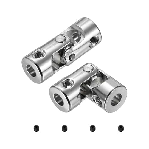MECCANIXITY 2pcs Universal Joint Shaft Coupling, 3mm to 3mm Inner Dia Rotatable Steering Shaft U Joints Coupler with Screws for RC Car, Robot, Boat Drive Ship Motor Use - size: 3mm to 3mm