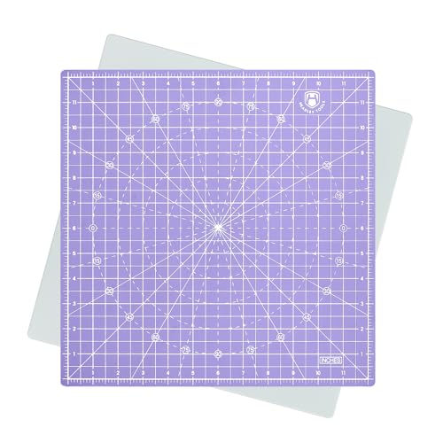 Headley Tools 12"x12" Rotating Cutting Mat, Self Healing Mat with 360-Degree Rotation & Anti-Slip Base, Sewing Board Cutting Mat Perfect for Fabric Quilting Leather Hobby Project, Purple - color: Purple, size: 12"L x 12"W