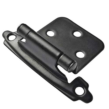 Traditional Flat Black Cabinet Hinge Variable Overlay 10 Pack - size: Flat Black